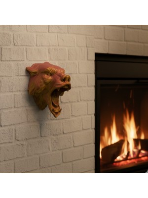 İsmiyle Al Gold Kırmızı Jaguar Duvar Dekoru Asılabilir Hediyelik 3D Heykel 20X16 cm