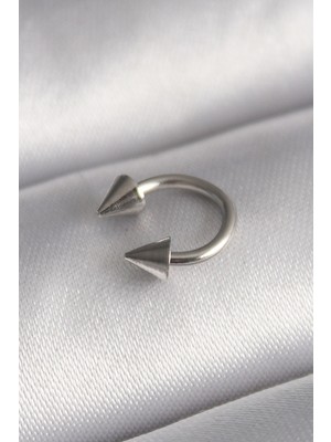 İsmiyle Al 316L Çelik Gümüş Renk Halka Çivi Model Kadın Piercing