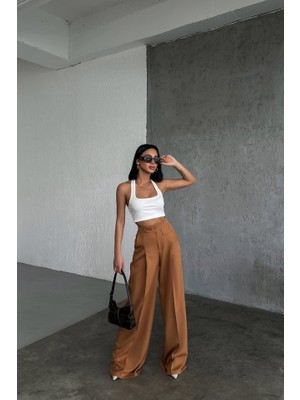 Indispensablely Üç Düğme Detayli Palazzo Pantolon