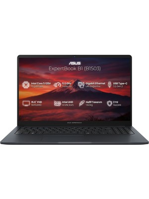 Asus Expertbook B1 Intel Core 5 120U 40GB 1tb SSD 15.6" Fhd Windows 11 Pro Laptop, Notebook B1503CVA-C58G512B4D 019