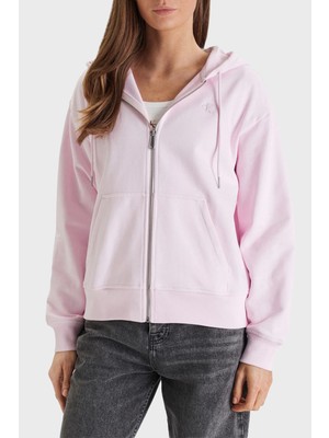 Calvin Klein Pamuklu Regular Fit Kapüşonlu Fermuarlı Sweat LV047B237GTN9 Bayan Sweat LV047B237G Tn9