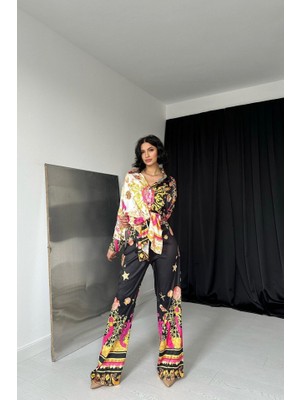 Indispensablely Desenli Gömlek ve Desenli Pantolon Takım