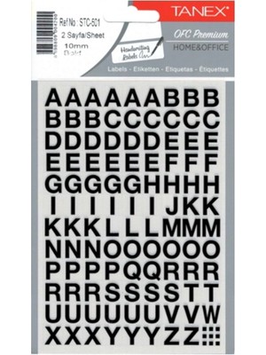 Ticon Tanex Harf Sticker 2 Sayfa STC-501 - 2 Adet