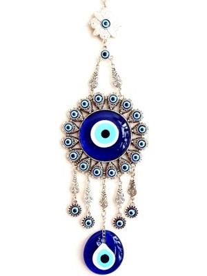 İsmiyle Al Yuvarlak Nikel Kaplamalı Zamak Döküm Nazar Boncuğu Duvar Süsü