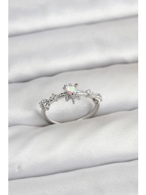 İsmiyle Al Gümüş Renk Pirinç Yıldız Model Kadın Yüzük