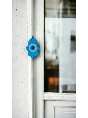 İsmiyle Al Nazar Boncuklu Turkuaz Mavisi Rengi Fatma Ana Bereket Eli Cam Duvar Süsü