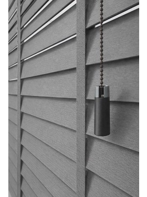 Kül Gri 50MM Ahşap Jaluzi Perde – Redüktörlü Zincir Mekanizmalı – Ofis/ev Tüm Mekanlar