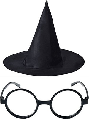İsmiyle Al Harry Potter Şapkası ve Gözlüğü Siyah Renk