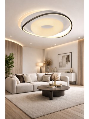 ESSLİGHT PALMİRA 50 LİK PLAFONYER LED AVİZE 3 RENK IŞIK MODLU (BEYAZ SARI GÜN IŞIĞI MODERN DEKORATİF AYDINLATMA