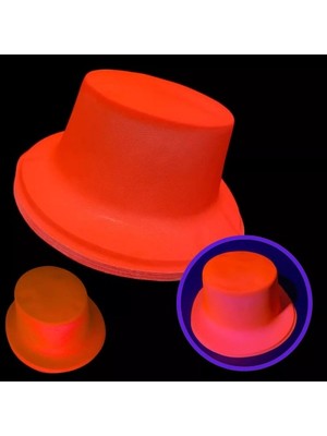 İsmiyle Al Neon Partisi Turuncu Renk Plastik Fötr Şapka