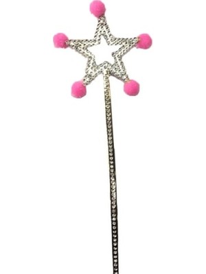 İsmiyle Al Pembe Ponponlu Yıldız Peri Asası 1 Adet