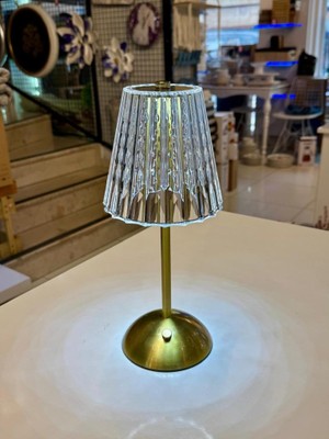 Mien Şeffaf Tırtık  Desen Şarjlı LED Masa Lambası