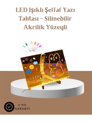 İsmiyle Al LED Aydınlatmalı Şeffaf Mesaj Tahtası – 30X20 Cm, Neon Etkili Yazılar Için Tasarlandı