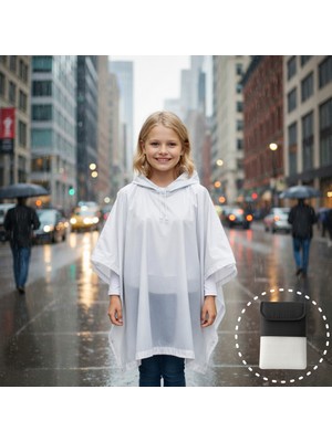 Boldy Çantalı Çocuk Oversized Panço Yağmurluk - Kapüşonlu Yağmurluk - Çocuk Yağmurluk Panço - Şeffaf Yağmurluk Oversize Panço - Oversize Yağmurluk