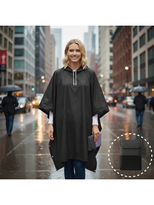 Boldy Çantalı Oversized Panço Yağmurluk - Kapüşonlu Yağmurluk - Yağmurluk Panço - Şeffaf Yağmurluk Oversize Panço - Oversize Yağmurluk