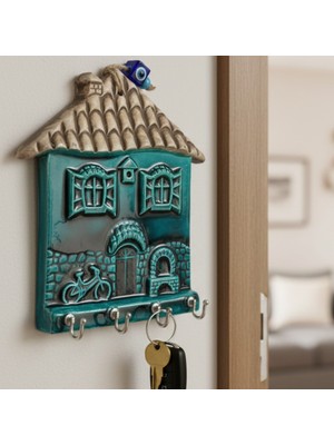 Sharp & Art Gerçek El İşlemesi, Seramik, Dekoratif Anahtar Askısı (25-18 CM)