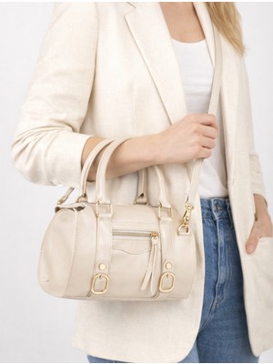 Özüm Çanta Kadın El Kol ve Omuz Çantası Krem