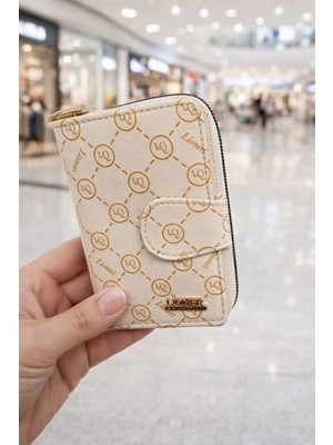 Lioner Kapaklı Fermuarlı Portföy Bayan Suni Cüzdan Orta Boy