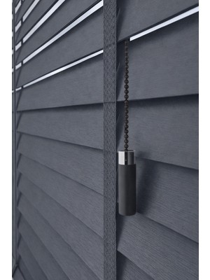 Kurşuni Gri 50MM Ahşap Jaluzi Perde – Redüktörlü Zincir Mekanizmalı – Ofis/ev Tüm Mekanlar