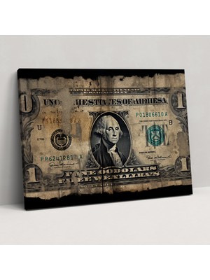 Popcas  Vintage Amerikan Doları Kanvas Tablo Amerikan Ifade Duvar Sanatı