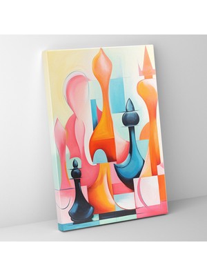 Popcas  Modern Tasarım Soyut Duvar Sanatı Kanvas Tablo Satranç