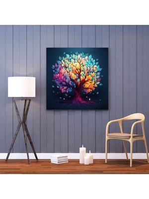 Popcas  Yapraklar Tablo Baskı - Masalsı Yapraklar Ağacı Duvar Sanatı - Yapraklar Kanvas Kanvas Baskı Dijital Illüstrasyon