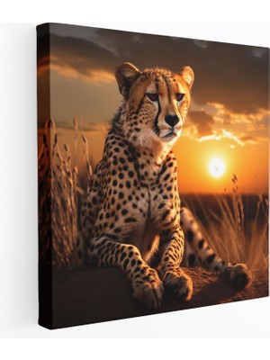 Popcas  Gerçekçi Cheetah Kanvas Tablo Duvar Sanatı