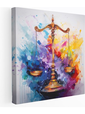 Popcas  Adalet Kanvas Tablo - Soyut Adalet Terazisi - Adalet Kanvas Eşitlik