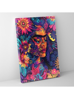 Popcas  Frida Kahlo Tarzında Kanvas Tablo - Ev Dekorasyonu Için Frida Kahlo Temalı Kanvas Duvar Sanatı