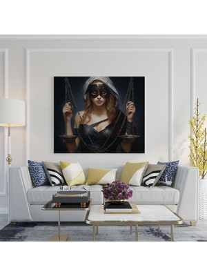 Popcas  Adalet Hanım Tablo Baskısı - Hukuk Kanvas Duvar Sanatı Duvar Dekorasyonu