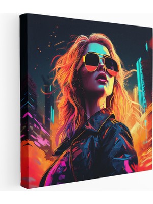 Popcas  Synthwave Retrofütürizm Kanvas Tablo
