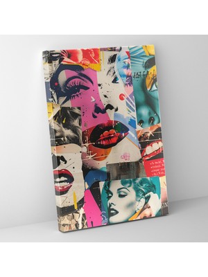 Popcas  Andy Warhol Kolaj Kanvas Tablo Duvar Dekorasyonu