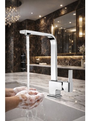 Krom Delta Mutfak Lavabo Bataryası-Delta Lavabo Batarya