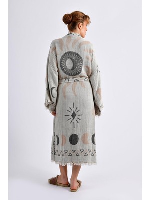 Gri- Kahverengi  Sun Kimono