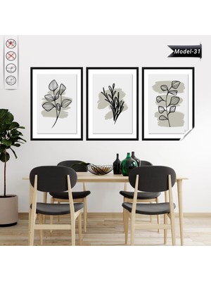 Akıllı Kağıt Statik Tutunma Özellikli Tablo - Poster Çiçek (Model- 31)