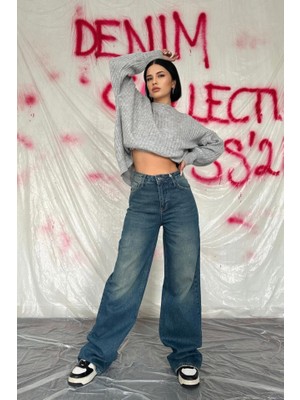 Indispensablely Lacivert Comfy Jeans Pantolon