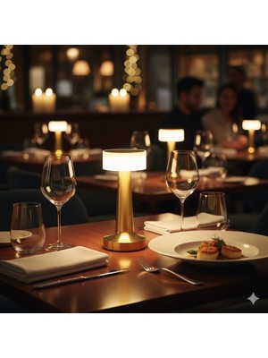 Home Dekor Hediye Iskandinav Tarzı 3 Renkli Lüks Metal gold Dokunmatik LED Kablosuz Şarjlı Abajur Masa Gece Lambası