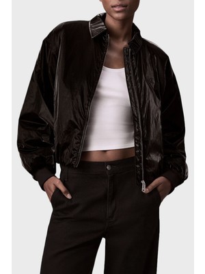 Calvin Klein Logolu Relaxed Fit Klasik Yaka Bomber Ceket LV047E508GUB1 Bayan Ceket LV047E508G Ub1
