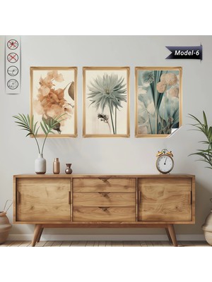 Akıllı Kağıt Statik Tutunma Özellikli Tablo - Poster Çiçek (Model- 6)
