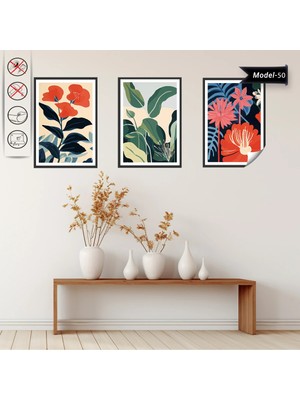 Akıllı Kağıt Statik Tutunma Özellikli Tablo - Poster Çiçek (Model- 50)