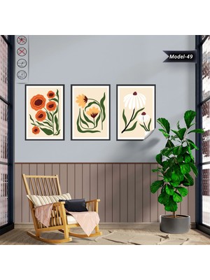 Akıllı Kağıt Statik Tutunma Özellikli Tablo - Poster Çiçek (Model- 49)