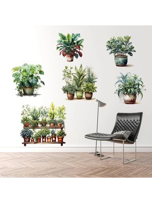 İsmiyle Al Tropikal Bitkiler Duvar Stickerı Model C