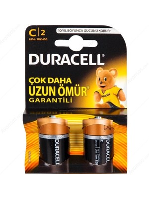 MegaSepet Mey Ithalat® Duracell Alkalin C Orta Boy Pil 2'li Paket