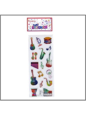 Ticon Puffy Sticker Müzik Aletleri - 3 Adet
