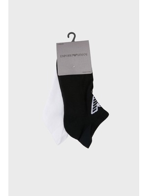 Emporio Armani Pamuklu Logolu 2 Pack Çorap Erkek Çorap EM003751 AF20084 MC001