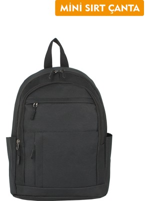 Dada Ultra Hafif Siyah Kadın Sırt Çantası Gündelik Yürüyüş Spor Gezi Seyahat Anne Bebek Su Geçirmez Kumaş
