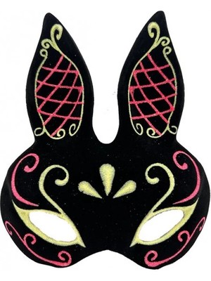 İsmiyle Al Siyah Kırmızı Gold Tavşan Maskesi
