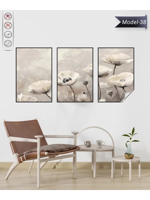 Akıllı Kağıt Statik Tutunma Özellikli Tablo - Poster Çiçek (Model- 38)