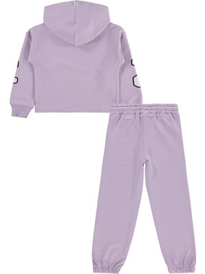 Civil Girls Calıfornıa Nakışlı Kapşonlu 6-9 Yaş Eşofman Takımı - Lila 6-7 Yaş