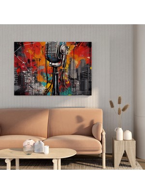 Popcas  Graffiti Mikro Şablon Kanvas Tablo
